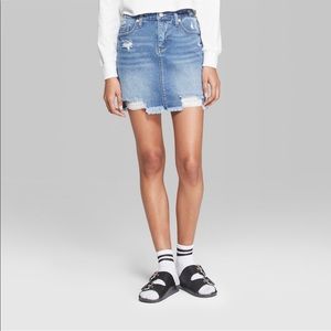 Wild Fable Destructed Denim Mini Skirt Size 2
